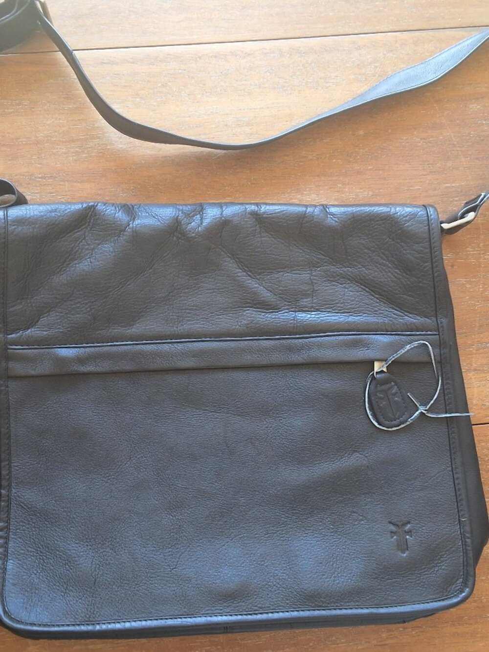 Frye Black Leather Messenger Bag Briefcase